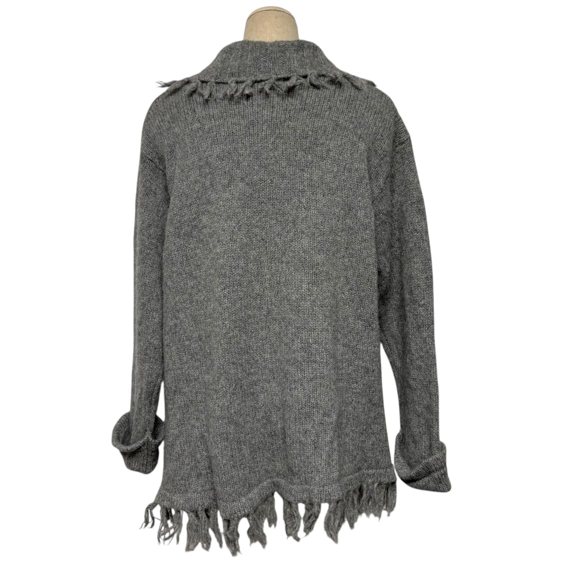 3795 그레이 울100 떡볶이 더플 니트가디건 상품이미지4