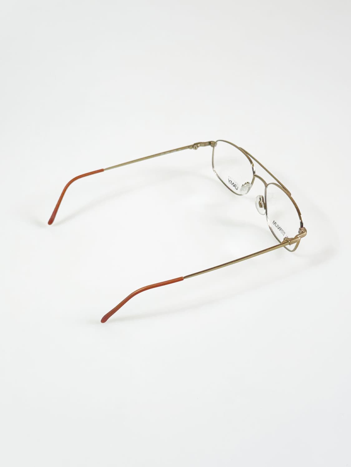LAMY 골드 티타늄 슬림 스퀘어 보잉 프레임 빈티지 안경 상품이미지4