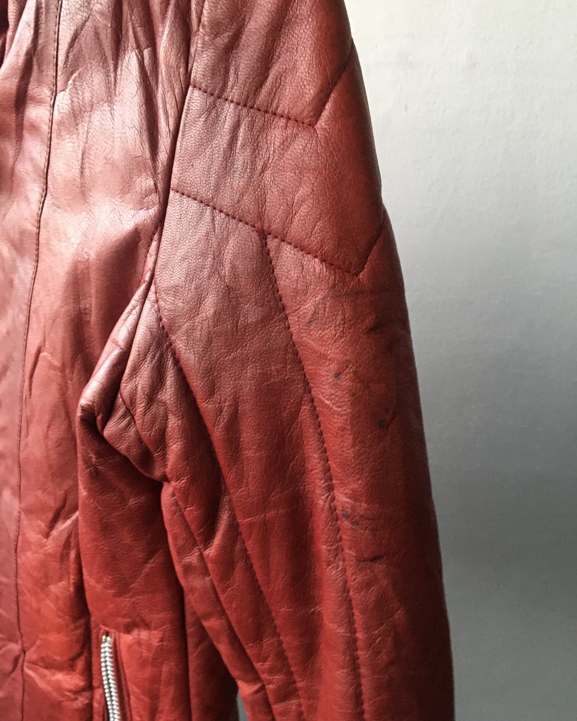 High neck leather jacket 상품이미지7