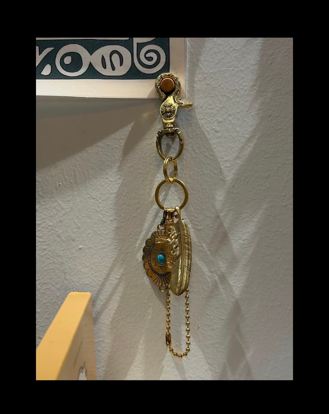 크로스 & 터키석 브라스 빈티지 키링 상품이미지1