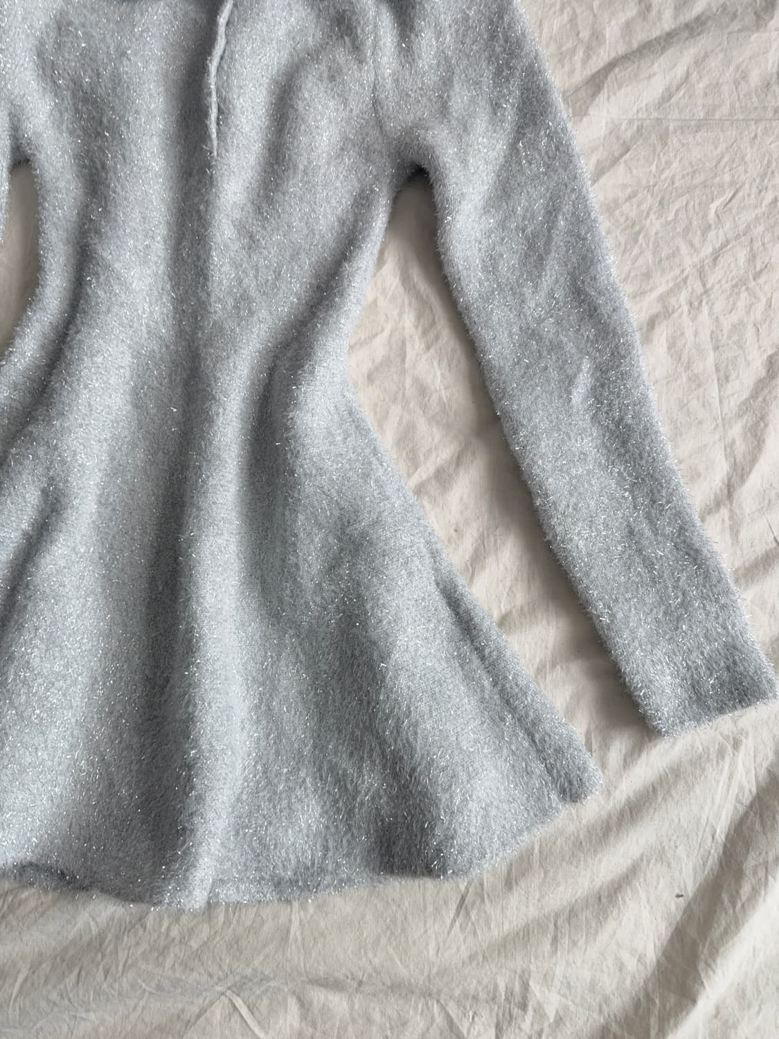 스카이블루그레이 폭닥 러블리 니트 원피스 상품이미지4