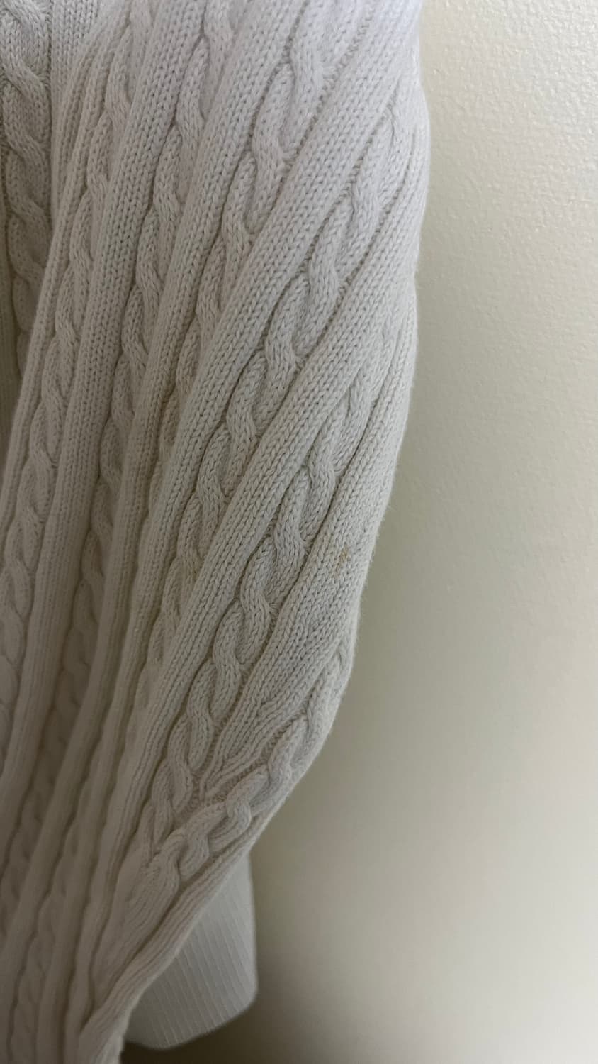 폴로 화이트 아이보리 니트 꽈배기 가디건 M 8-10 상품이미지4