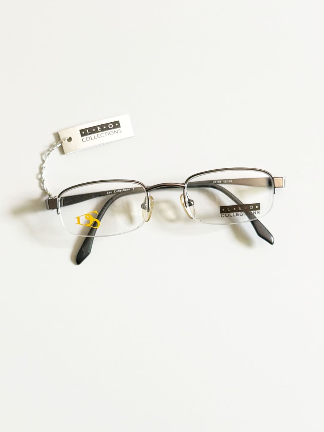 LEO COLLECTION 반무테 스퀘어 메탈 빈티지 안경 상품이미지1