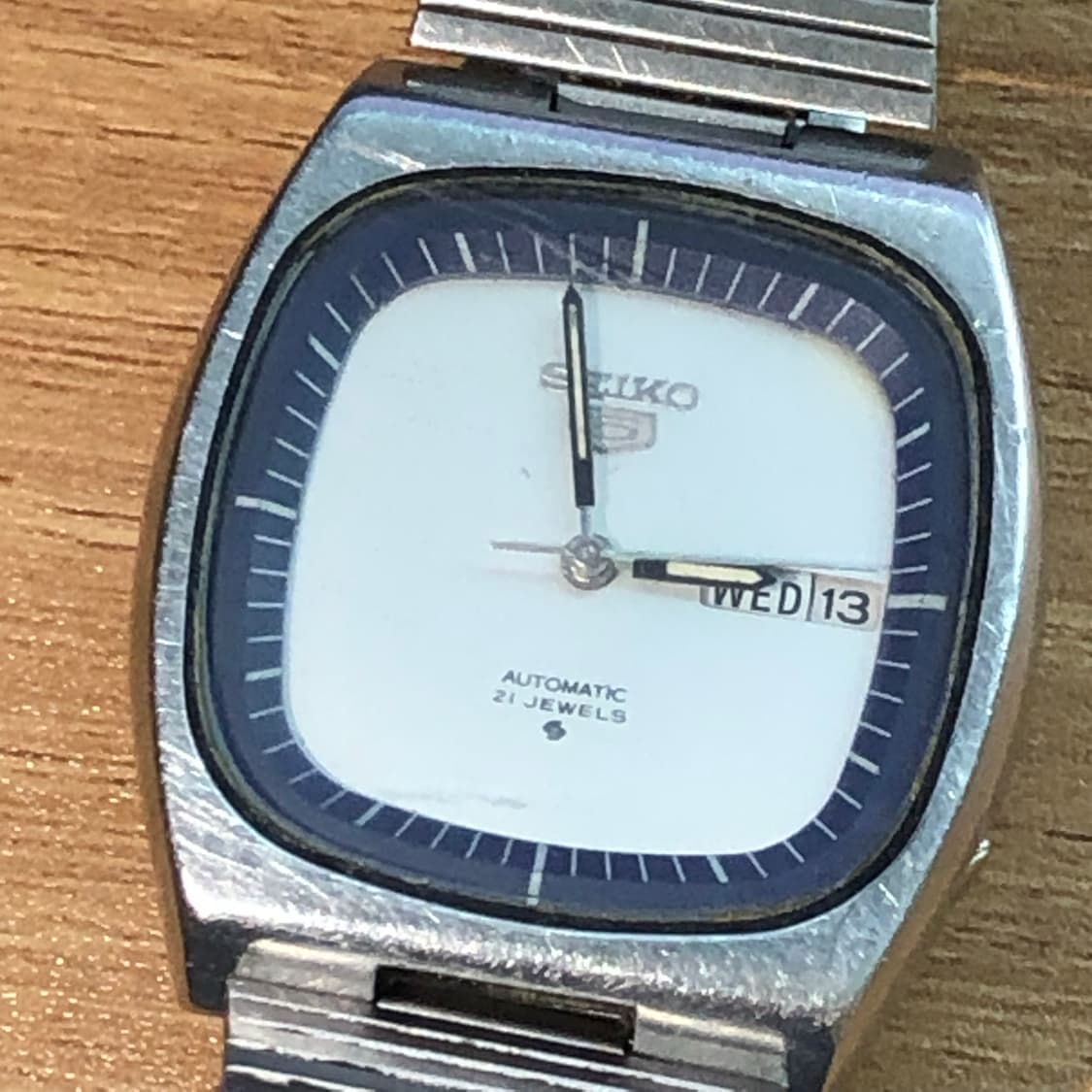 (34mm) 70's 빈티지 세이코 오토매틱5 TV 프레임 시계 SEIK 상품이미지9