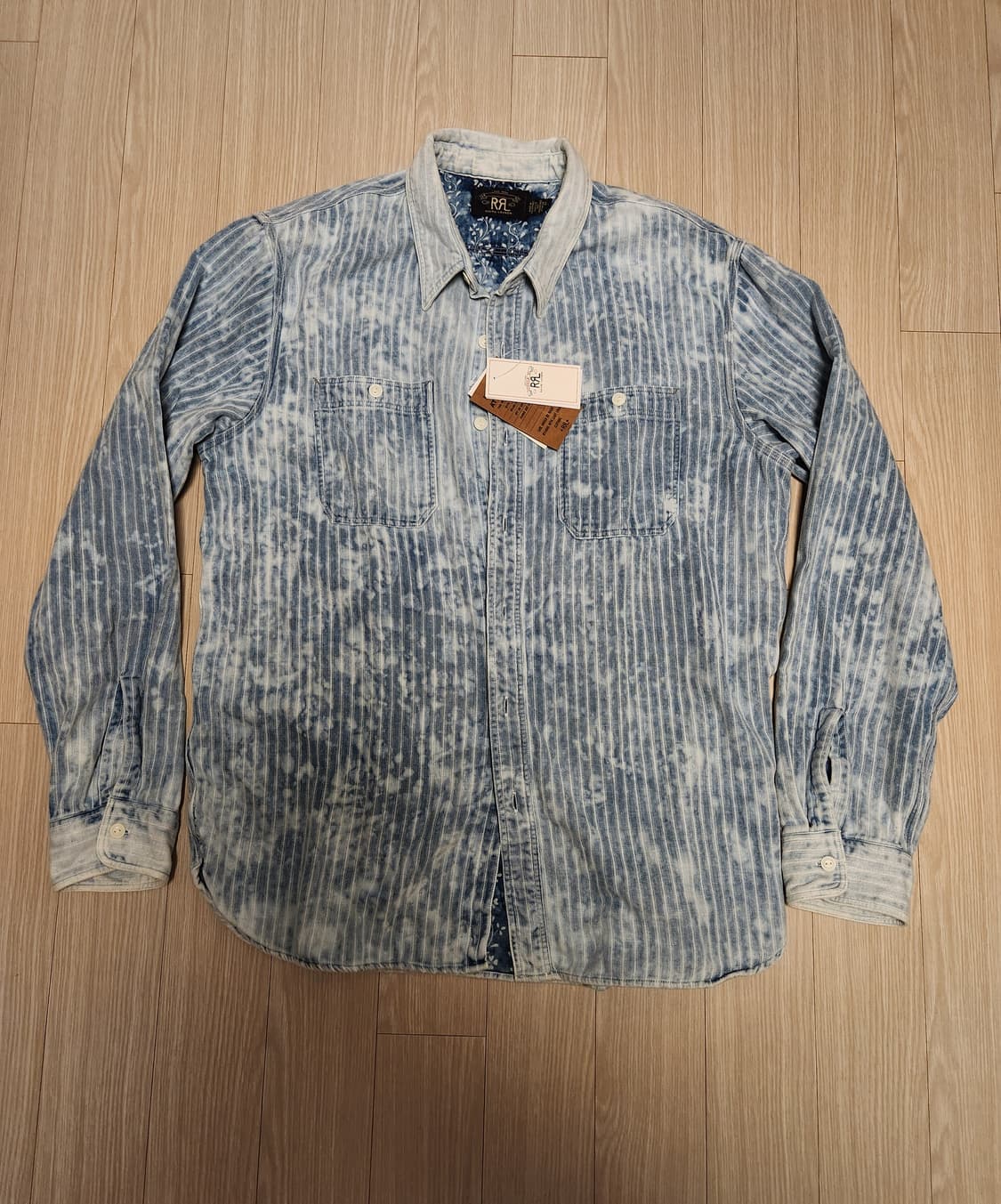 더블알엘 rrl  인디고 스트라이프 더블페이스 워크셔츠 L 상품이미지2
