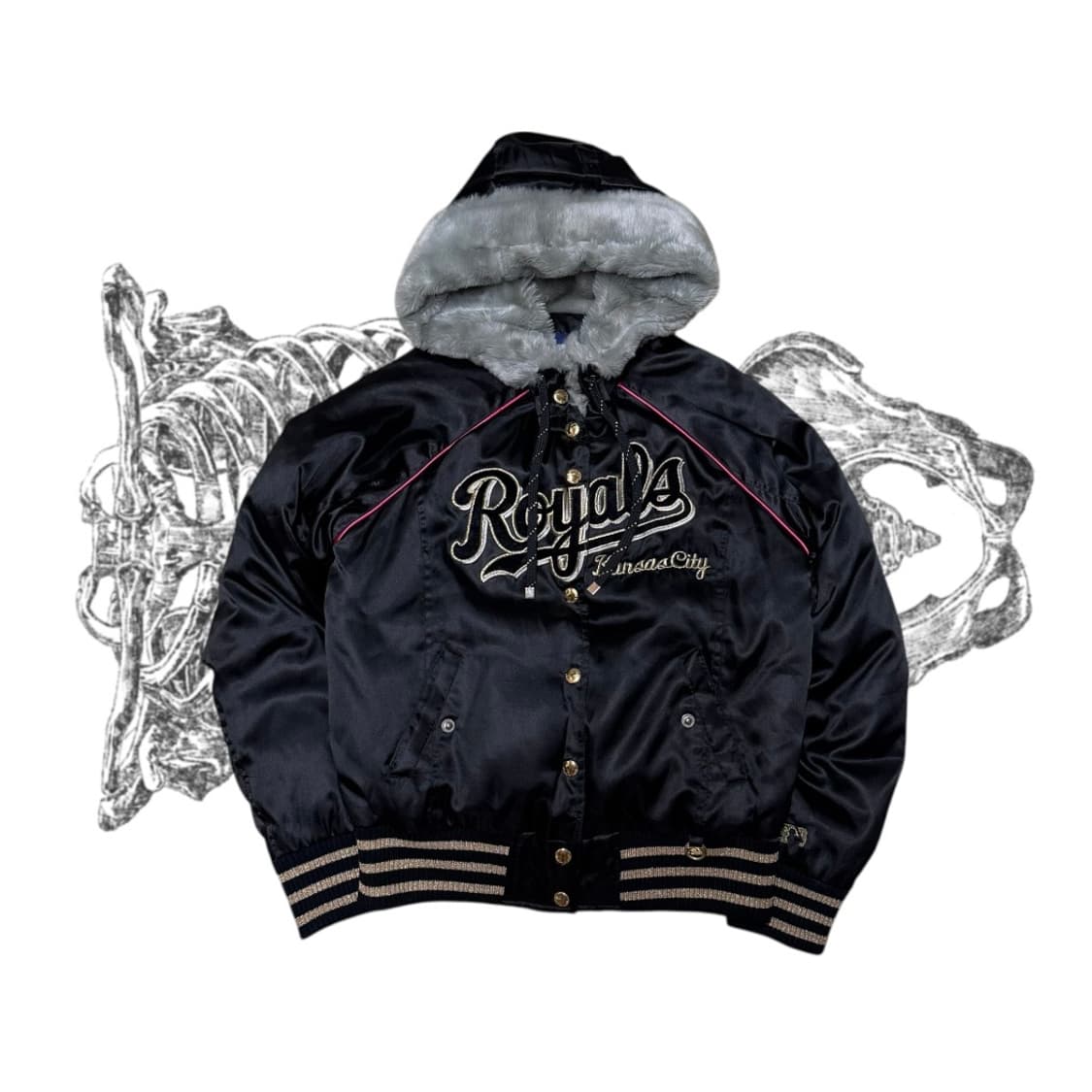 MLB 핑크 퍼 후드점퍼 상품이미지1