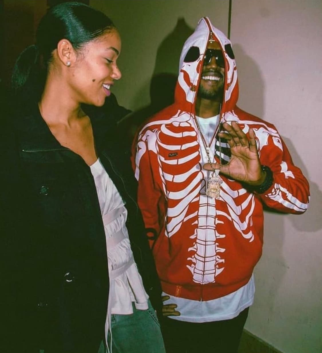 (칸예 착용) LRG 스컬 본 후드 집업 상품이미지1