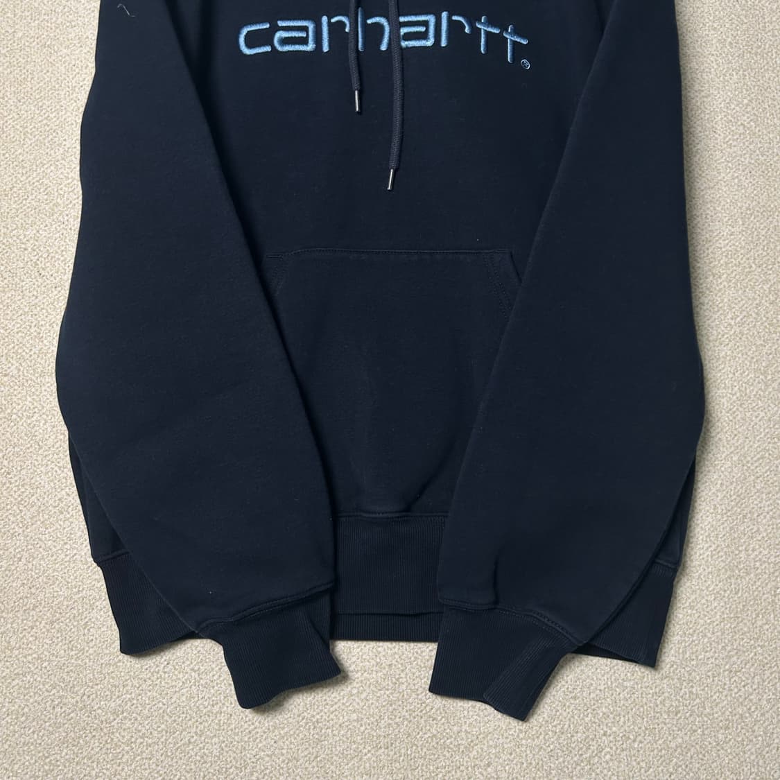 (S) 칼하트 로고 네이비 후드티 상품이미지4
