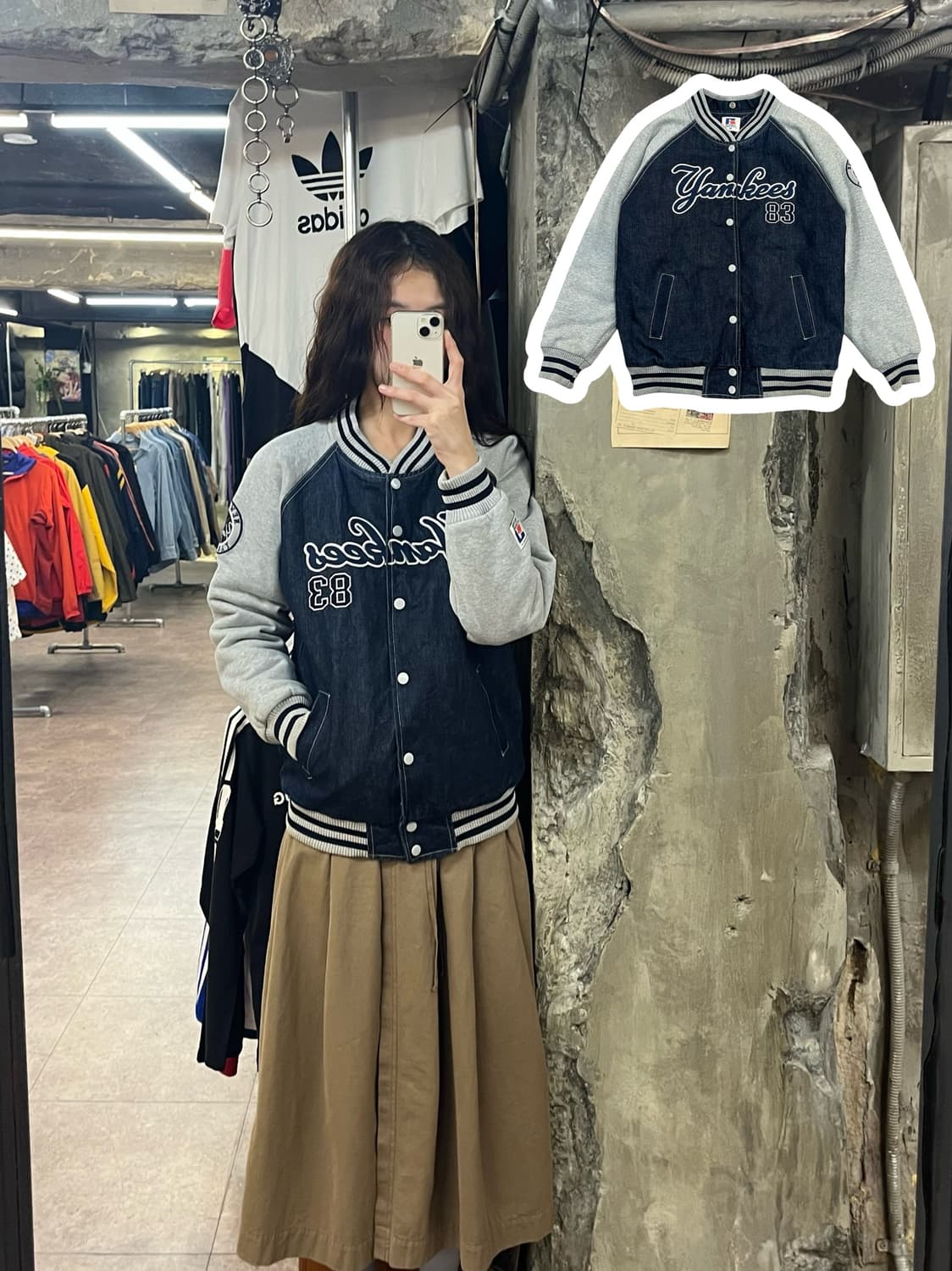 러셀 양키즈 데님 바시티 자켓 M #csz2166 상품이미지1