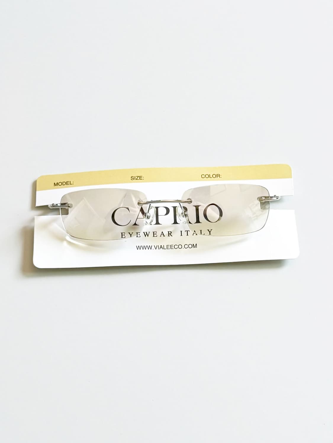 CAPRIO 무테 스퀘어 메탈 프레임 빈티지 틴트 선글라스 상품이미지1