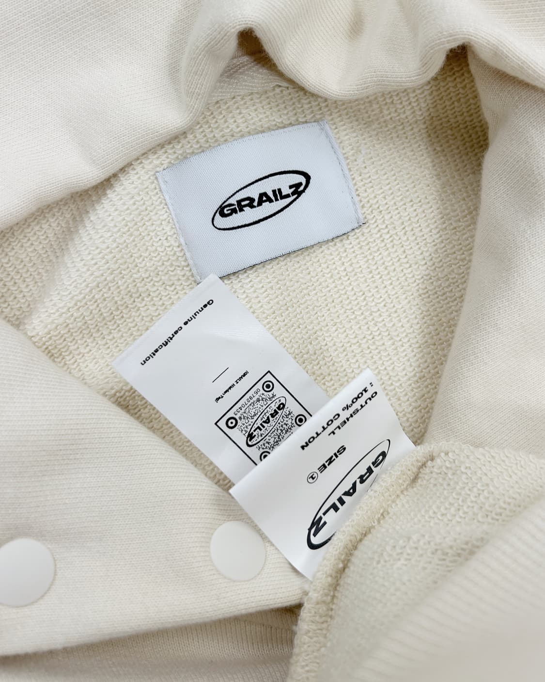 그레일즈 빅로고 후드티 아이보리 상품이미지5