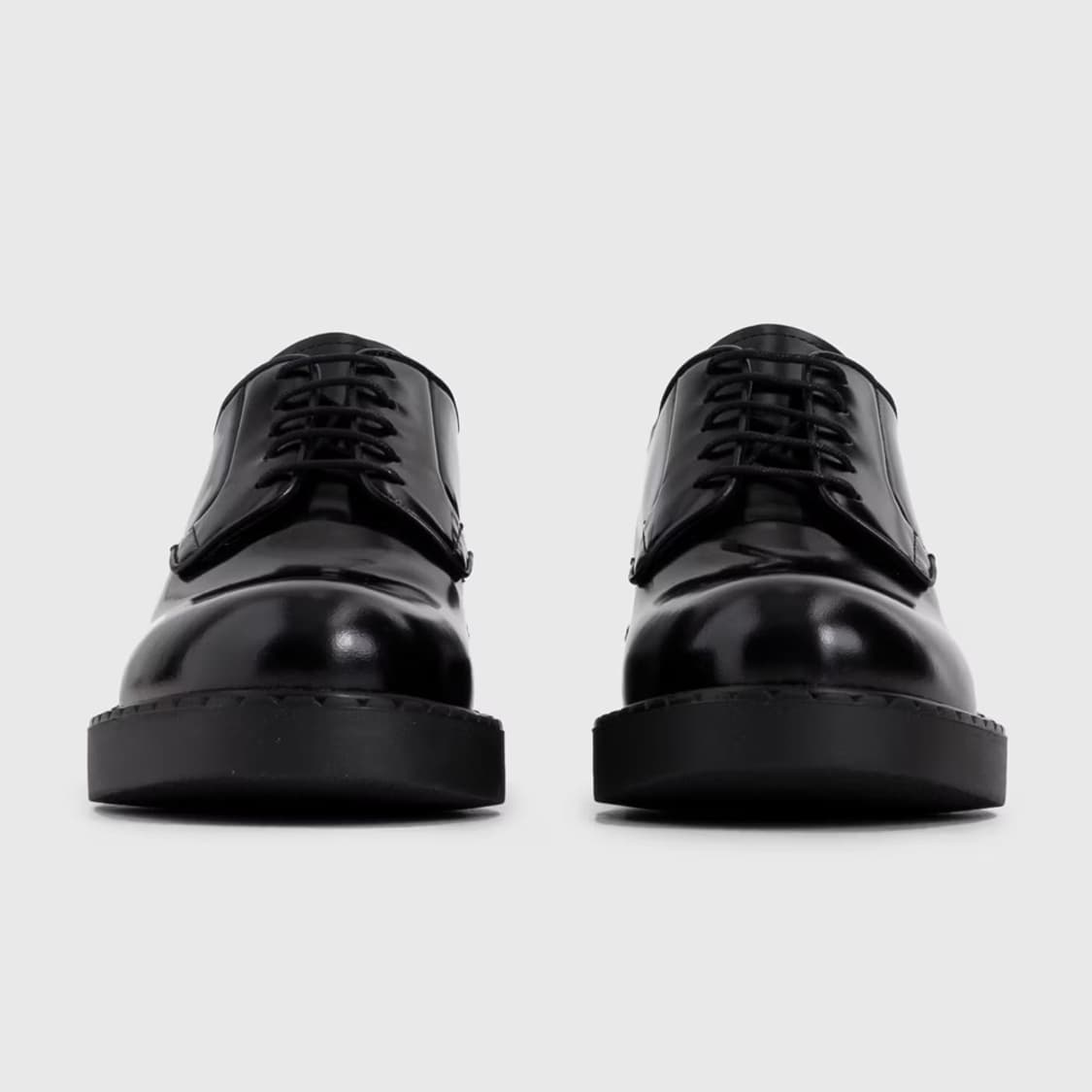 새상품 프라다 로퍼 더비 슈즈 삼각 로고 브러시드 구두 38 사이즈 상품이미지2