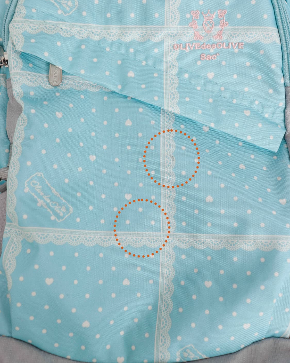[OLIVE des OLIVE] 민트 레이스 도트 패턴 백팩 상품이미지10