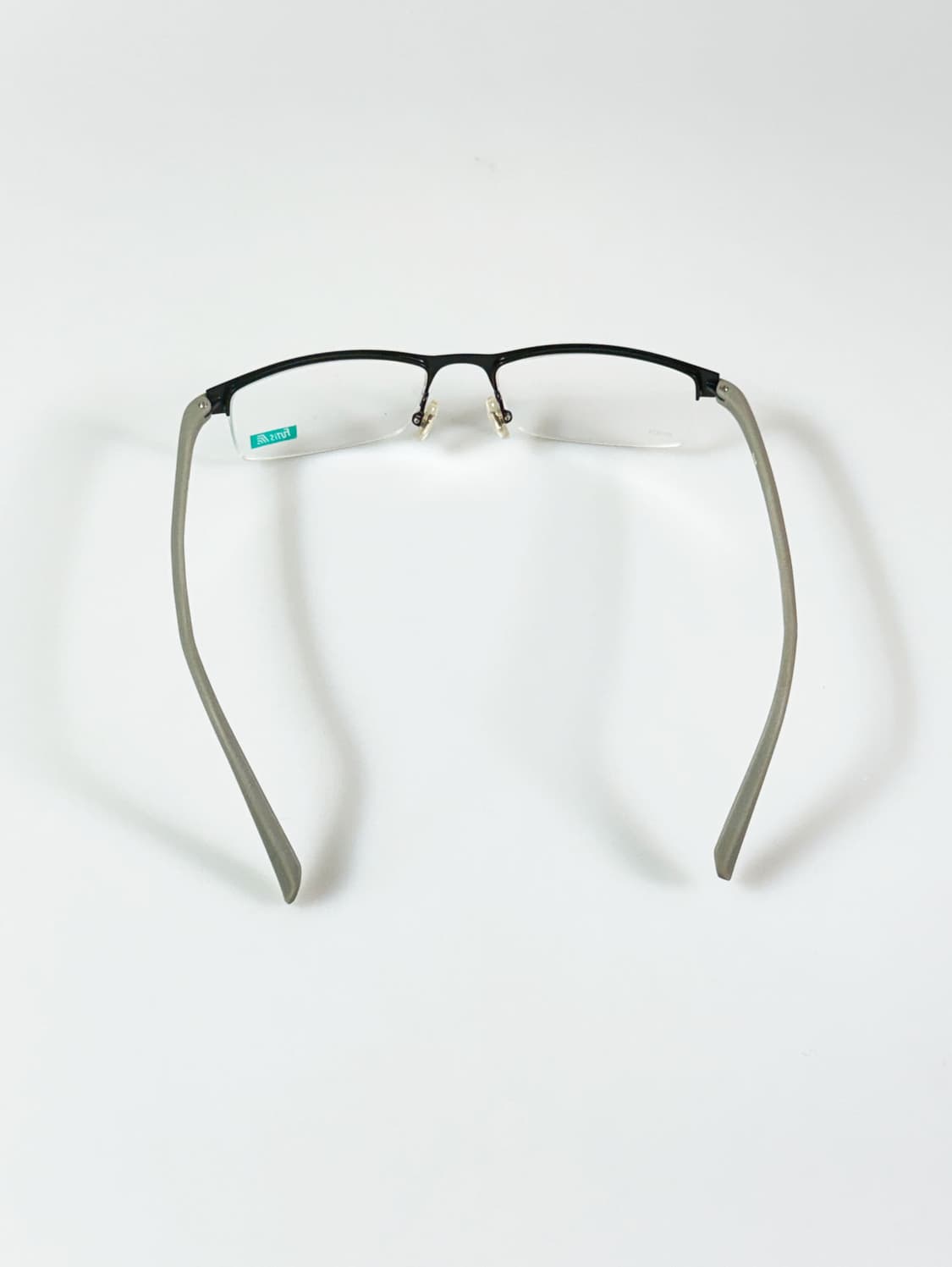 90s FUTIS 블랙 그레이 스퀘어 반무테 빈티지 안경 상품이미지5
