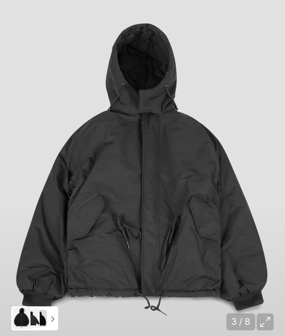 블랙모먼트 오버핏 리버시블 숏 밀리터리 피쉬테일 후드 파카 점퍼 상품이미지1