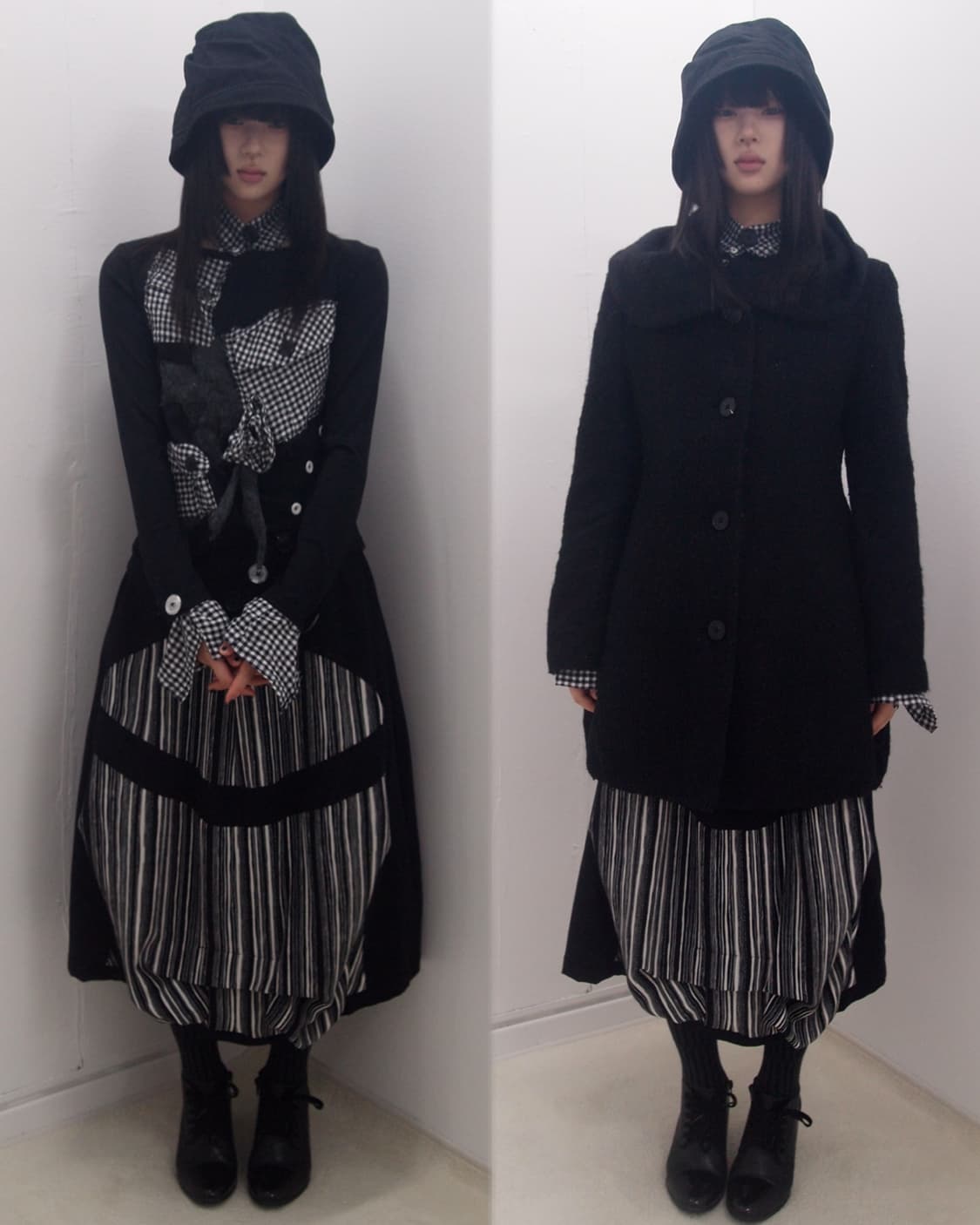 Ink stripe circle cut-out balloon skirt 상품이미지1