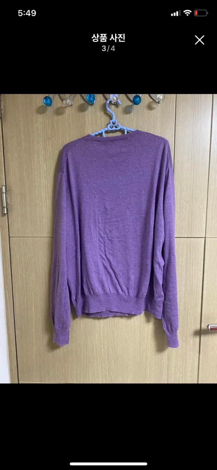 [POLO] 폴로 랄프로렌 퍼플 라운드넥 피마코튼 니트 L사이즈 상품이미지3