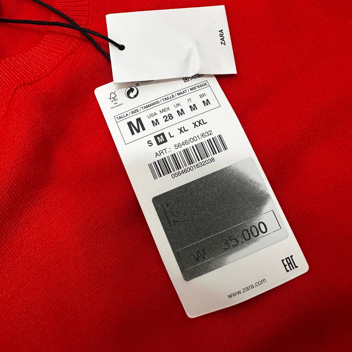 [새상품] ZARA 자라 여성 니트 레드 M 상품이미지5