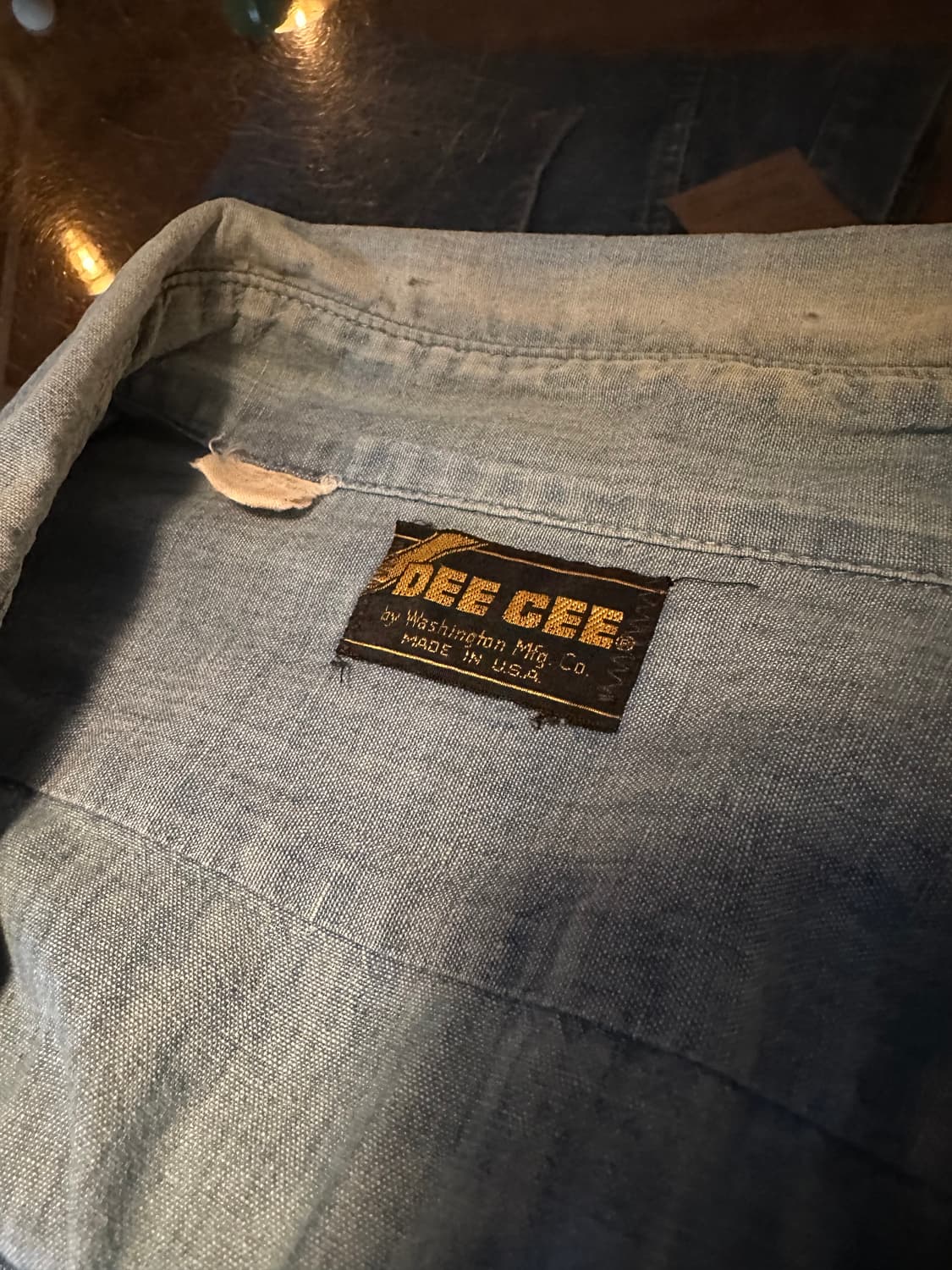 70s DEE CEE USA 빈티지 샴브레이 워크 셔츠 상품이미지8