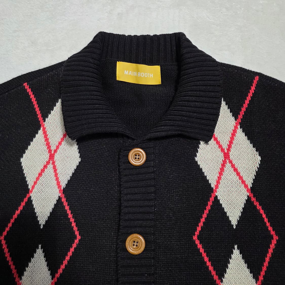 (F)메인부스 공용 아가일 니트 가디건 상품이미지3