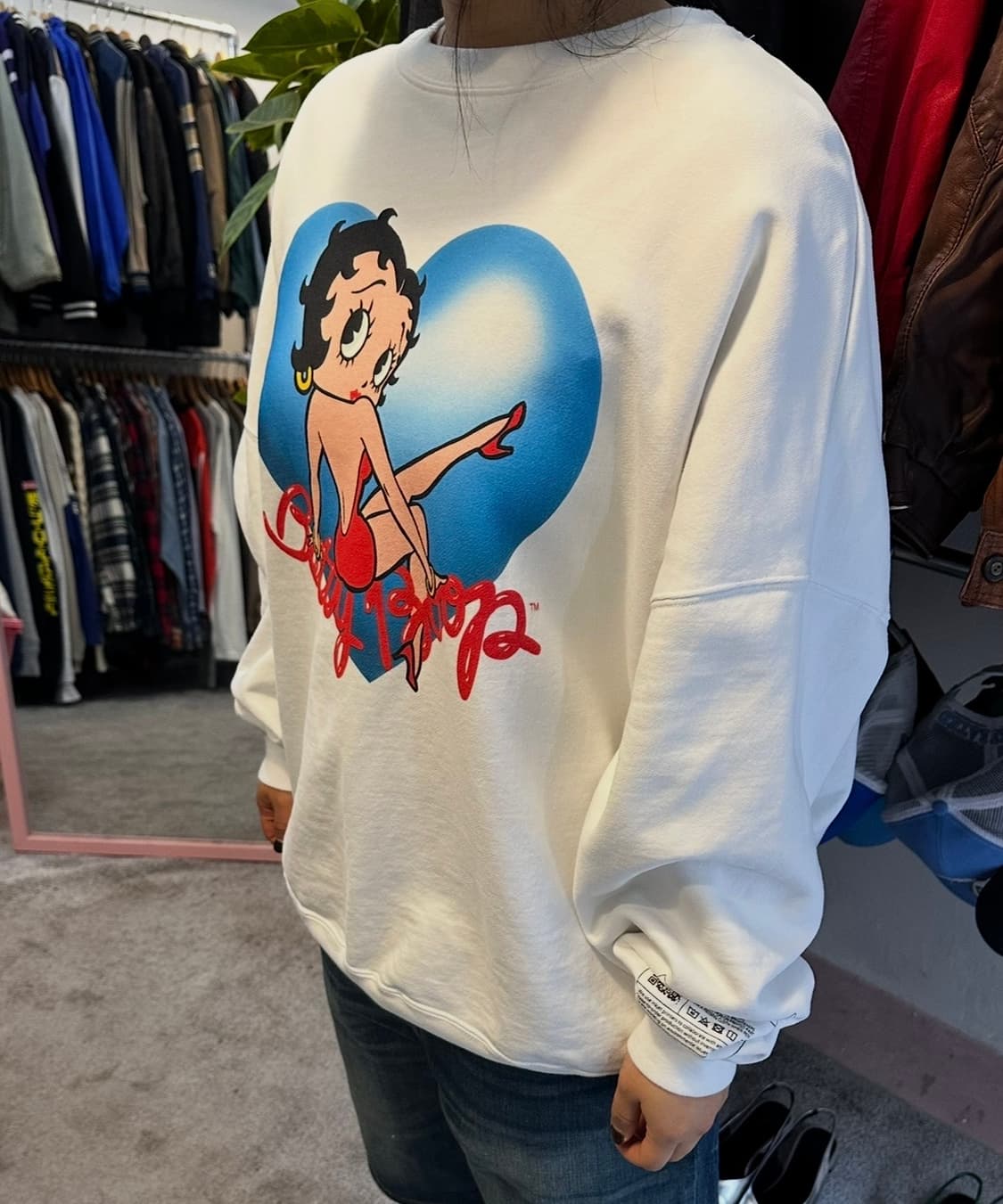 USA 베티붑 프린팅 오버사이즈 스웻셔츠XL 상품이미지1