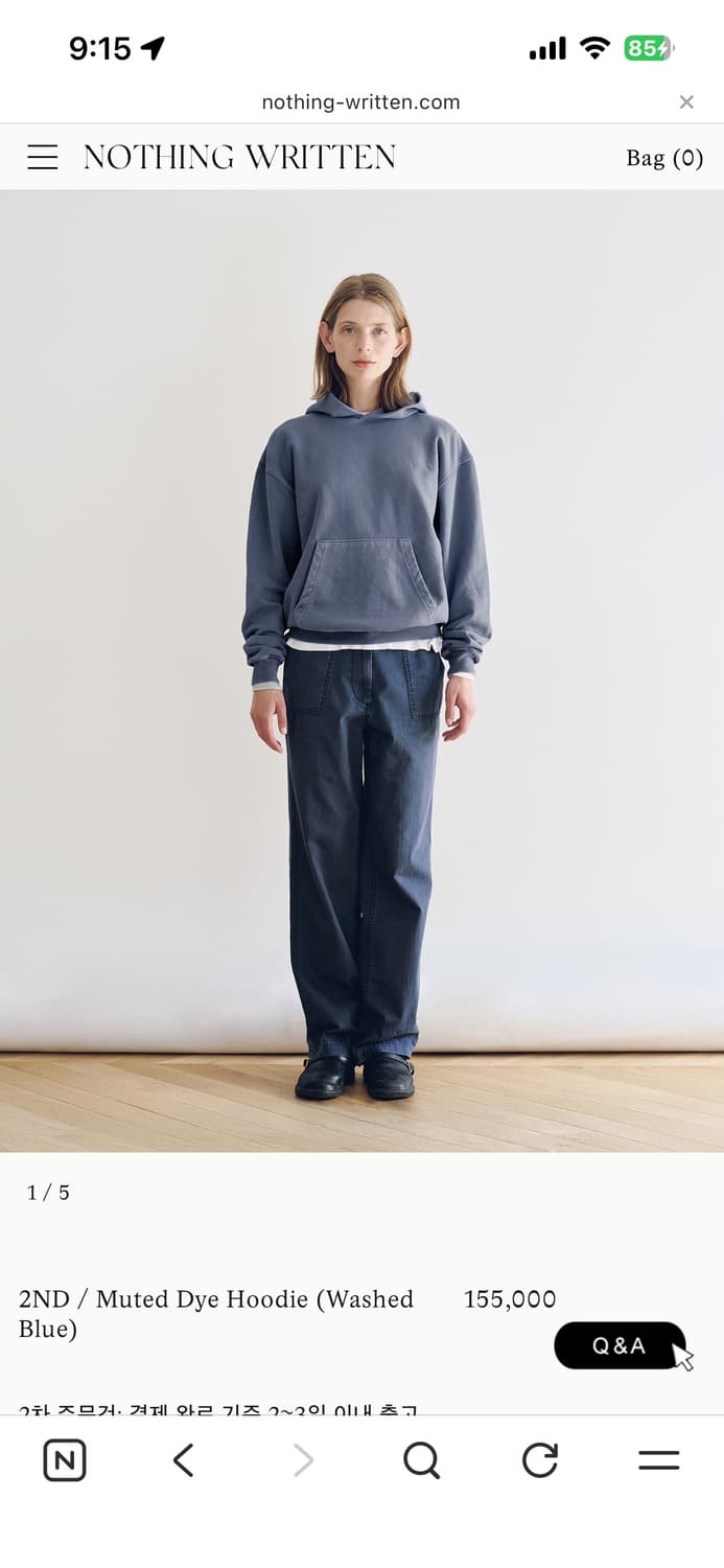 낫띵리튼 Muted Dye Hoodie (Washed Blue) 상품이미지1