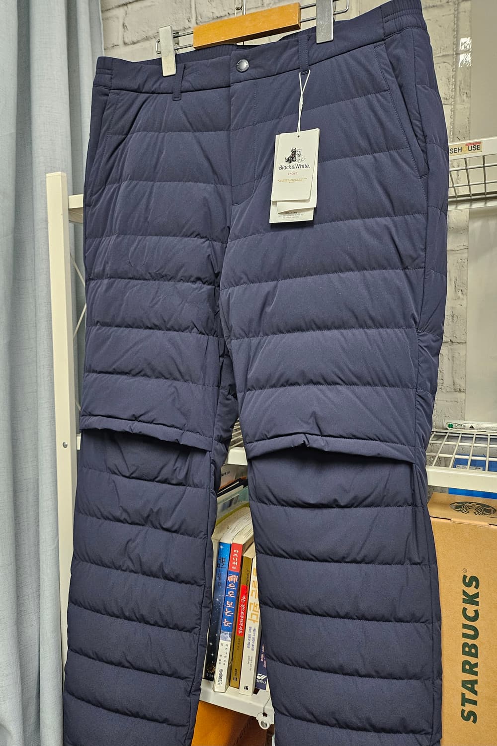 블랙앤화이트 남성 골프패딩바지 37인치 무릎절개 구스겨울골프바지 MM12 상품이미지2