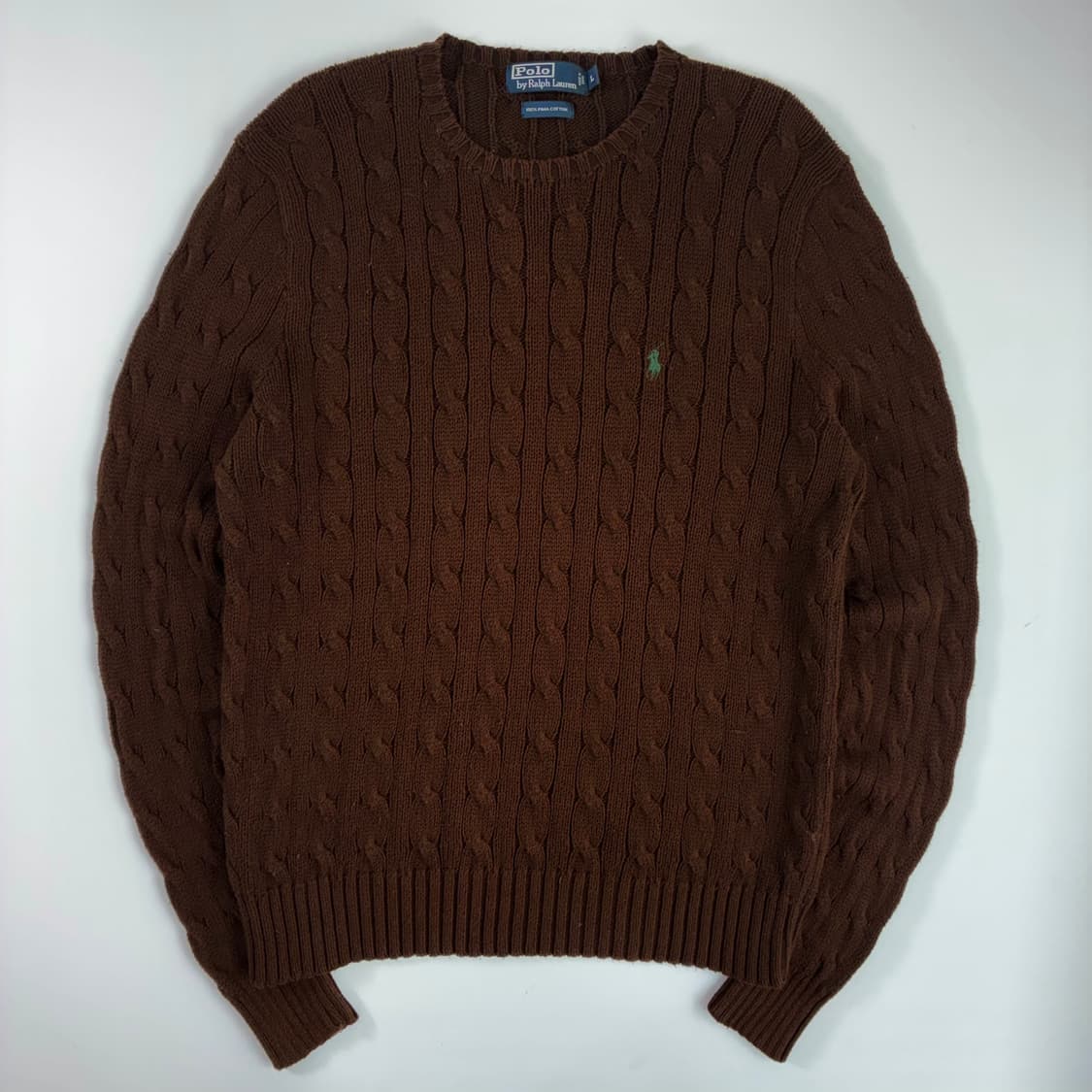 Polo 폴로 랄프로렌 코튼 초코무스 케이블 라운드 니트 상품이미지2