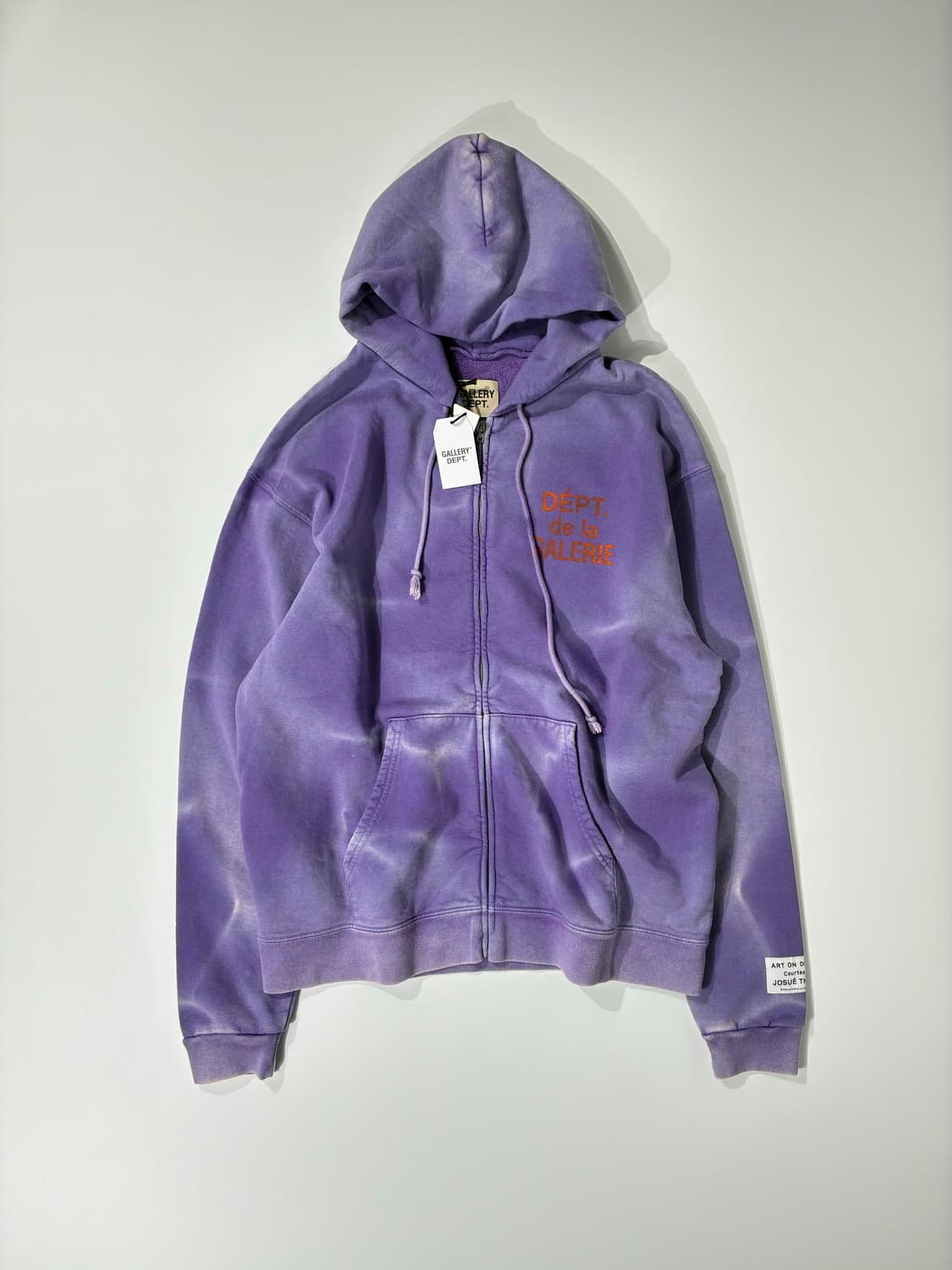 갤러리 디파트먼트 선페이드 프렌치 로고 후드 집업 퍼플 XL사이즈 상품이미지1