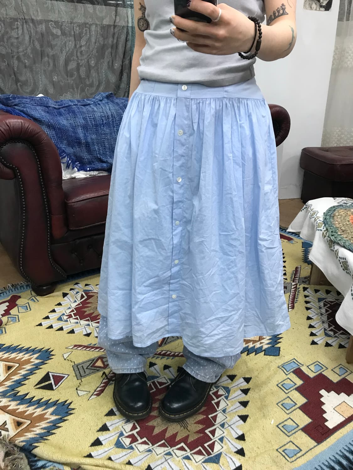 빈티지 여성 단추 스커트 (Z1044) 상품이미지1