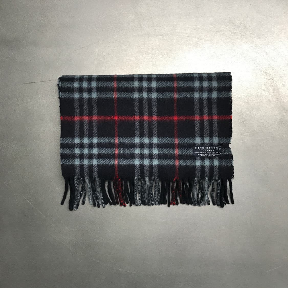 버버리 정품 캐시미어/울 머플러 네이비 상품이미지2