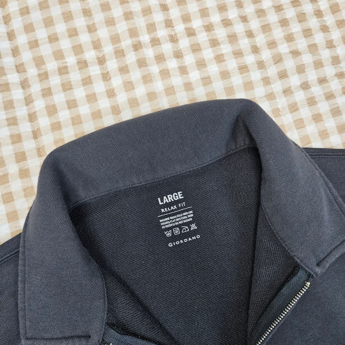 지오다노 반집업 반소매 카라티 남자100~105 상품이미지2