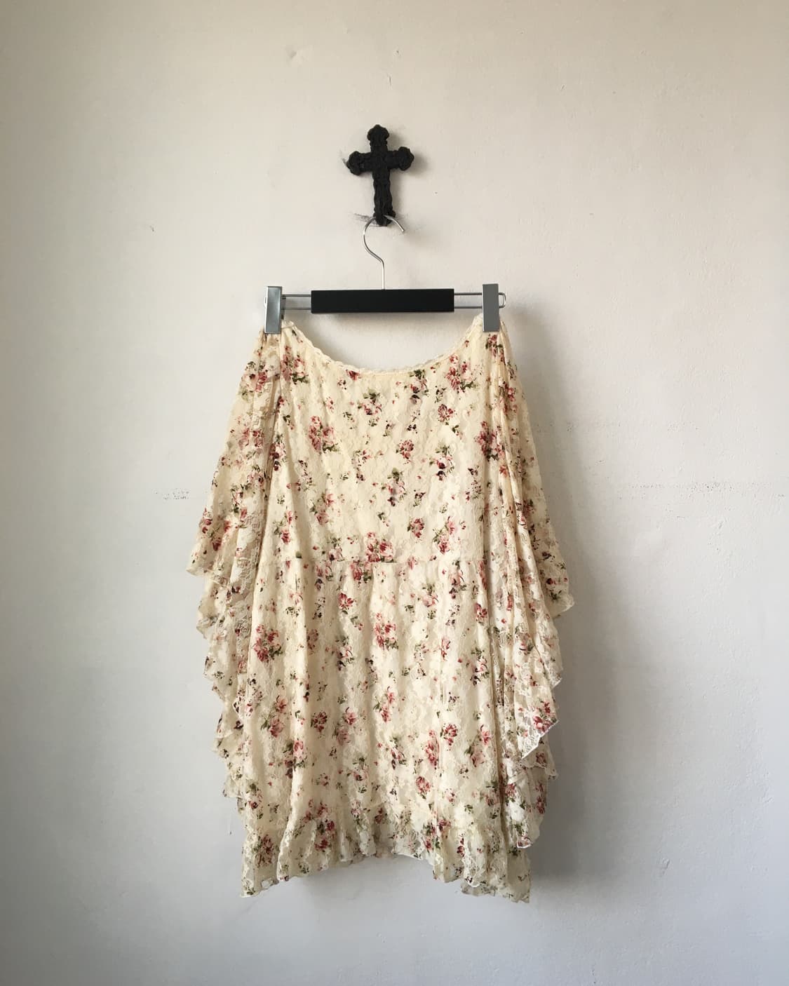 Lace trimming flower pattern blouse 상품이미지3