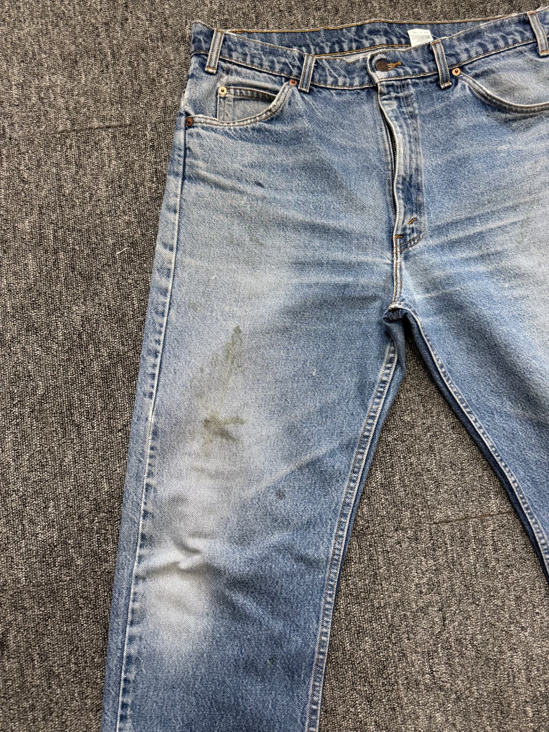 90s USA 리바이스 505 오렌지탭 페인트 미디움 블루 데님 36 상품이미지4