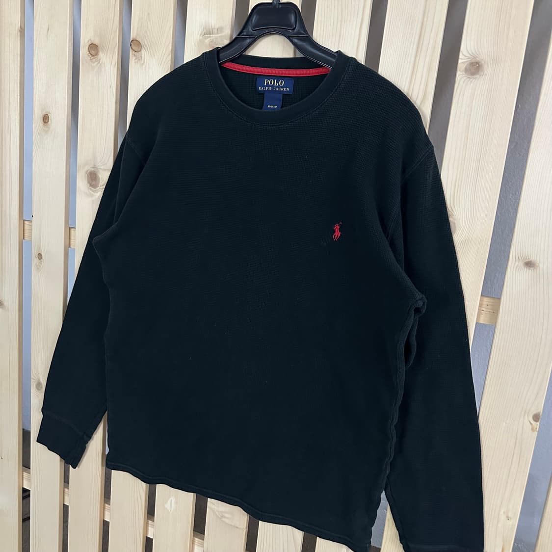 (M) 폴로 랄프로렌 블랙 와플 롱슬리브 티셔츠 상품이미지2