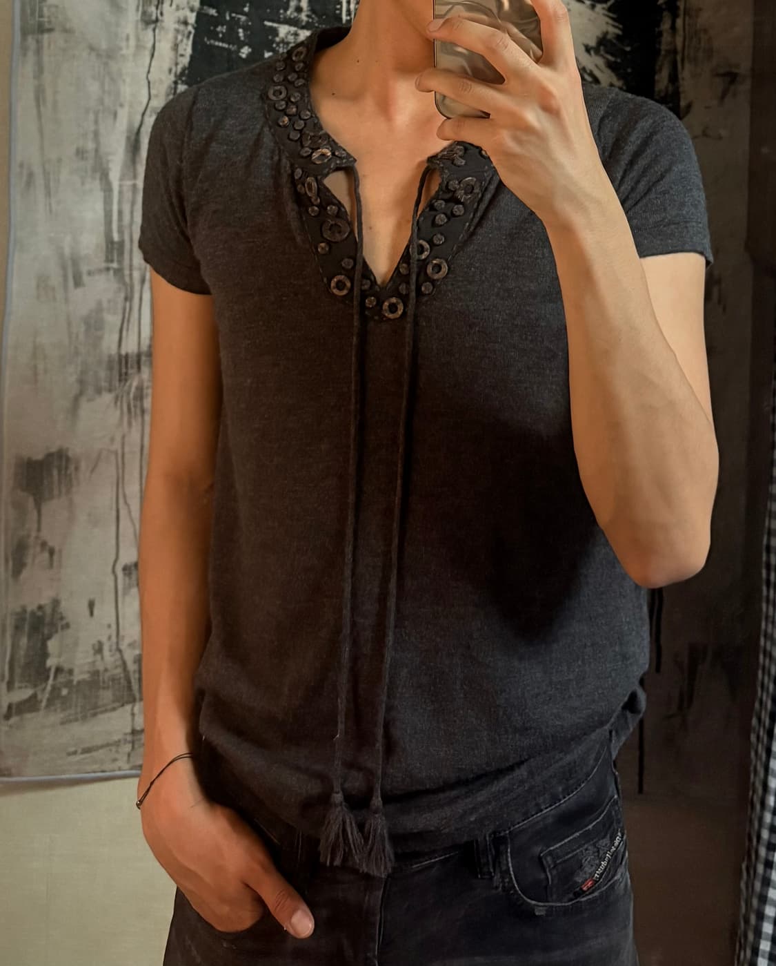 BRODIAEA Ethnic v-neck knit  상품이미지4