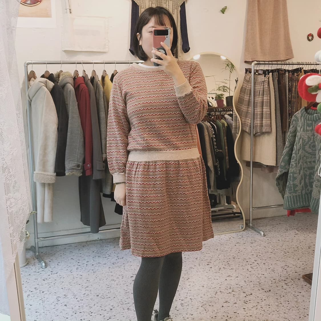 Framboise 노르딕패턴 니트 원피스 상품이미지2