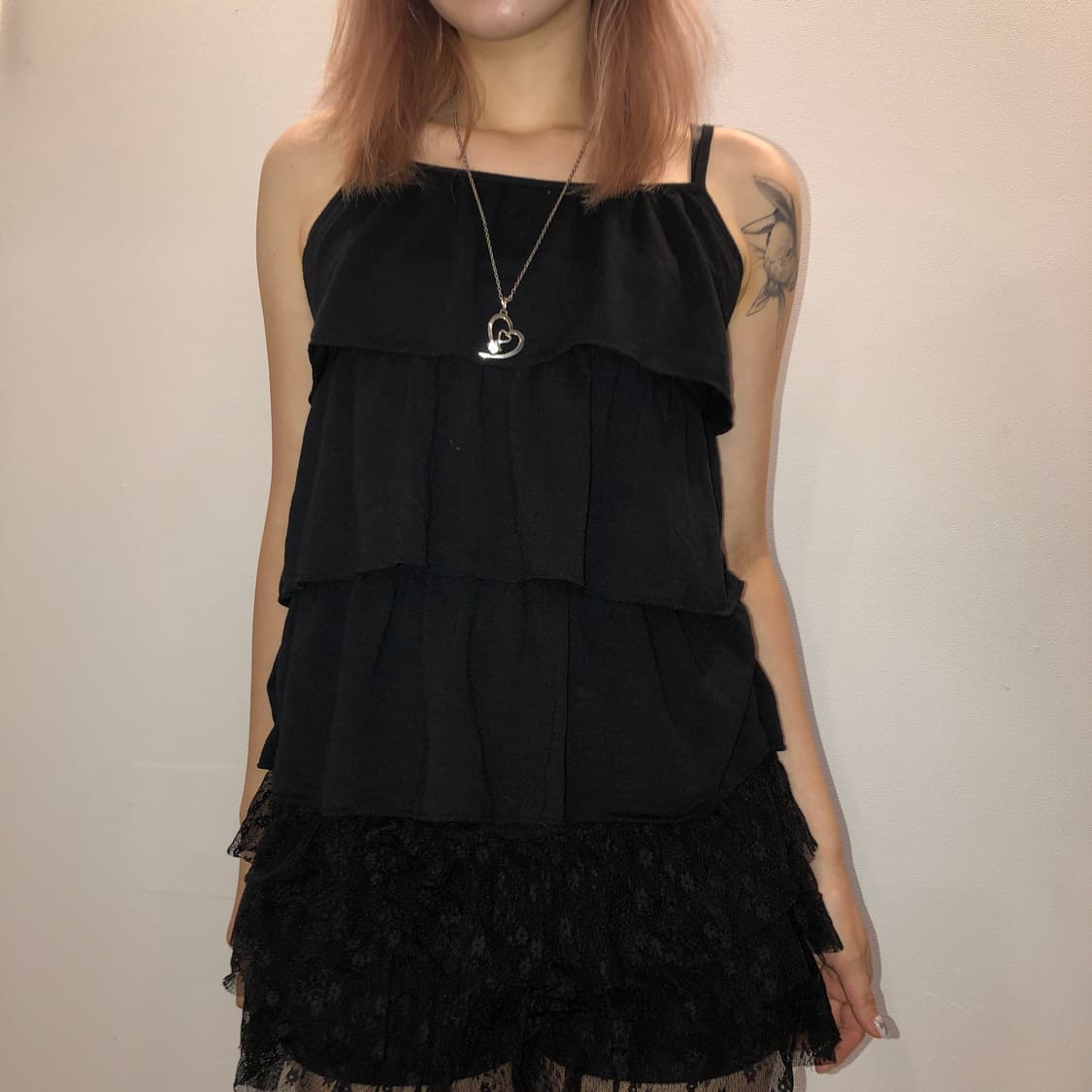 jpn vintage 블랙 프릴 캉캉 슬리브리스 상품이미지1