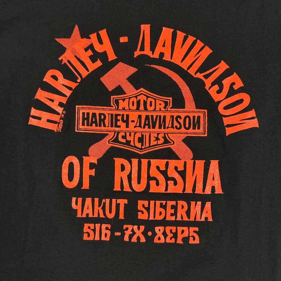 빈티지 Harley Davidson 할리데이비슨 러시아 티셔츠 상품이미지4