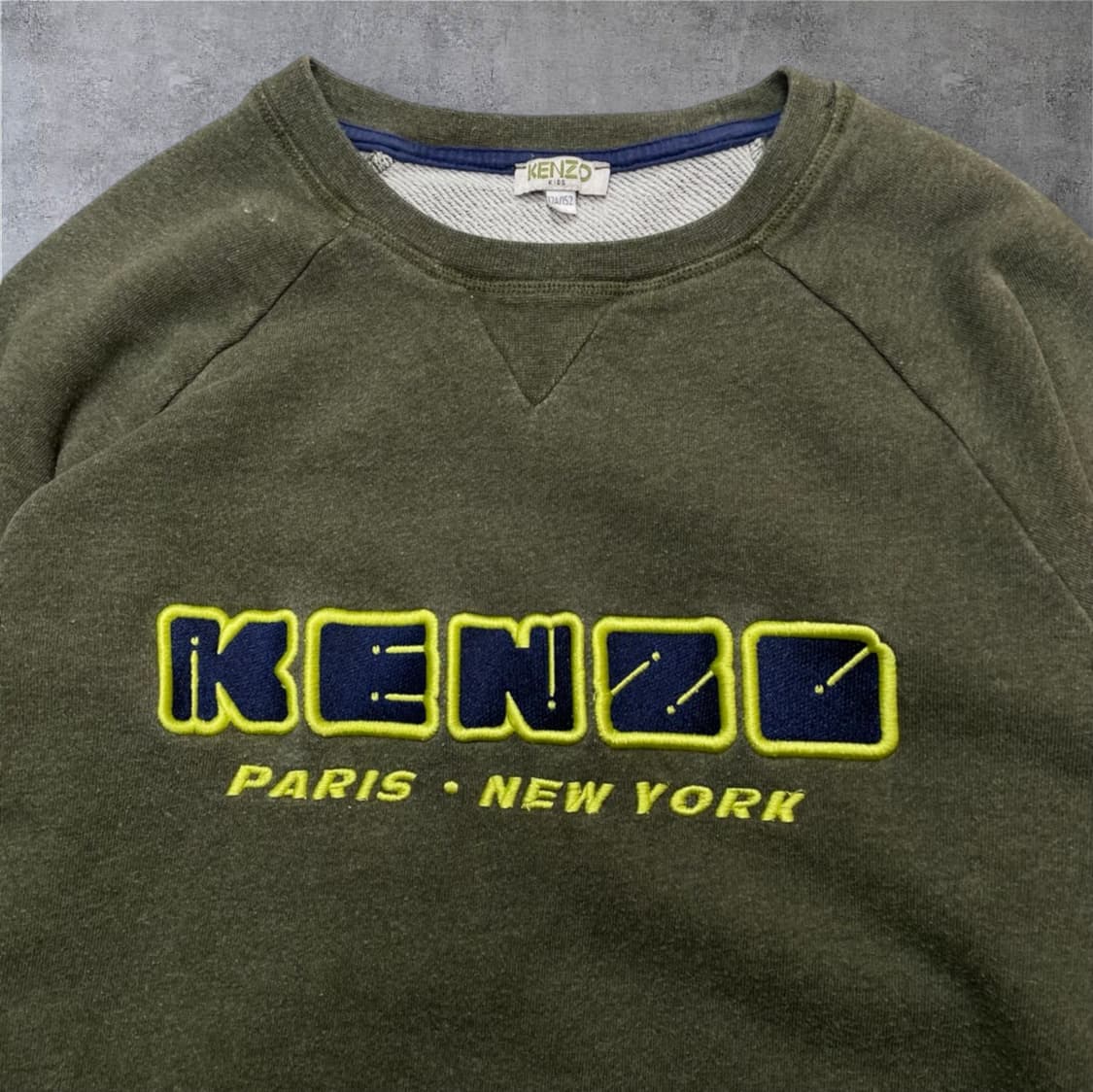 겐조 키즈 Kenzo 카키 파리 뉴욕 자수 로고 맨투맨 12A/152 상품이미지5