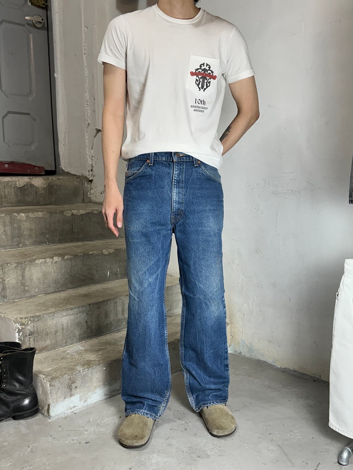 90's USA Made 빈티지 리바이스 517 오렌지탭 부츠컷 플레어진 상품이미지2