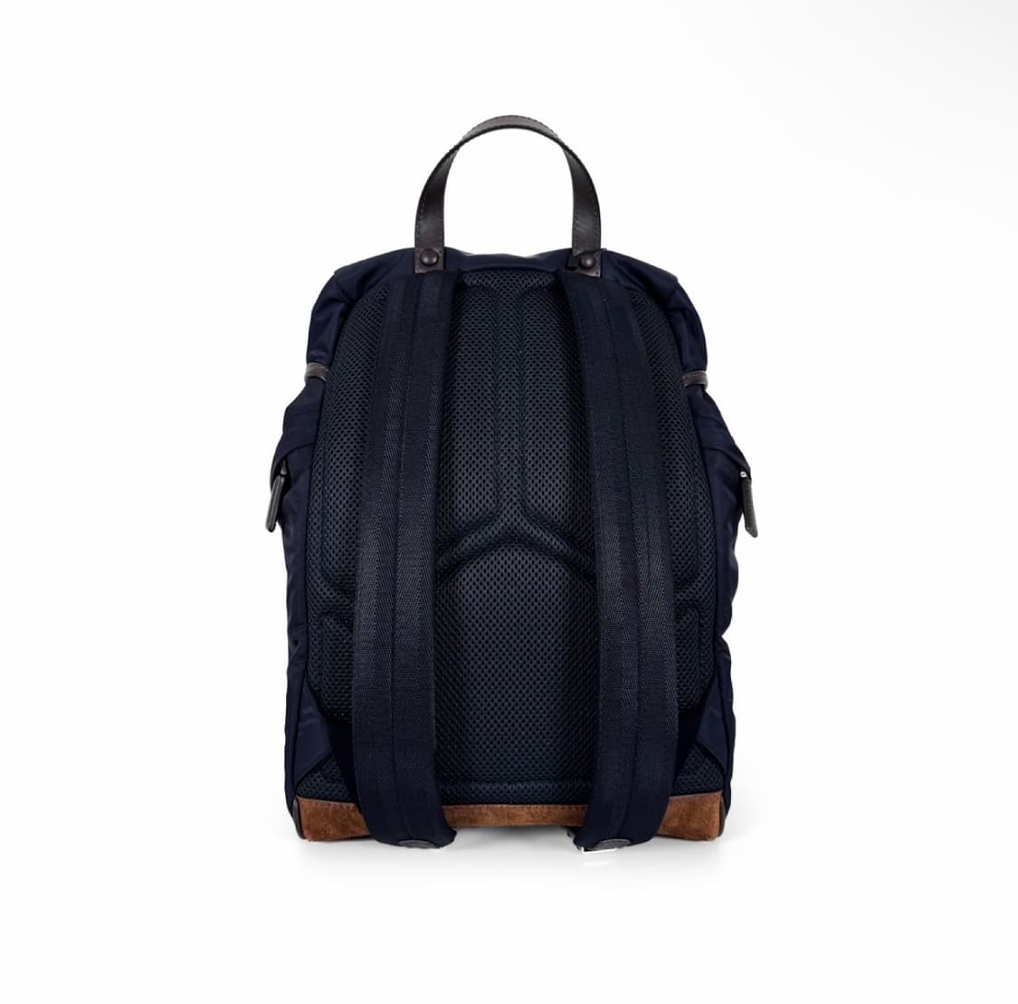 [OS] 프라다 남성 25ss 리나일론 스웨이드 레더 백팩 블루 커피 상품이미지4