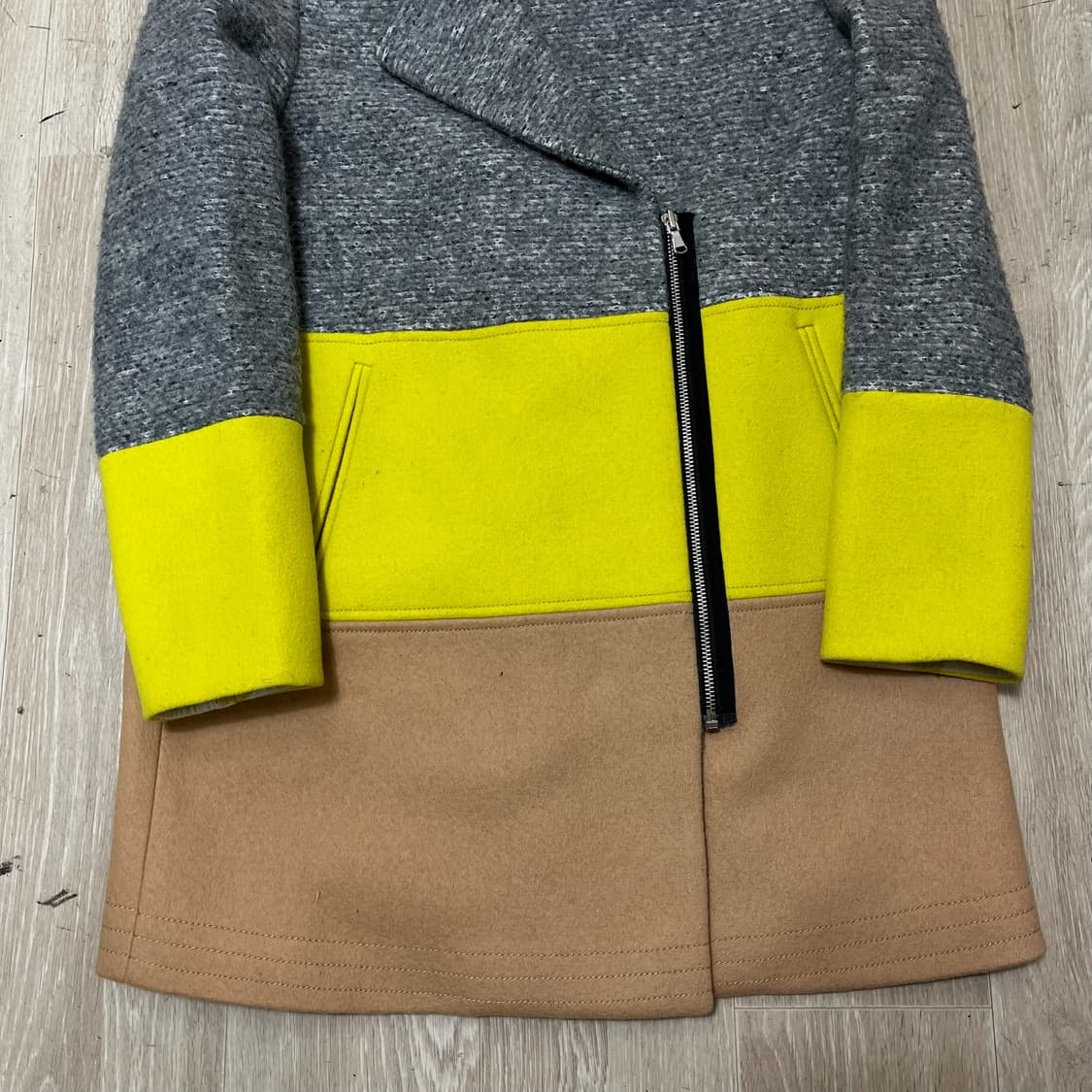 질바이 질스튜어트 여성 배색 모직 집업 헤링본 코트 85-91-160 상품이미지3