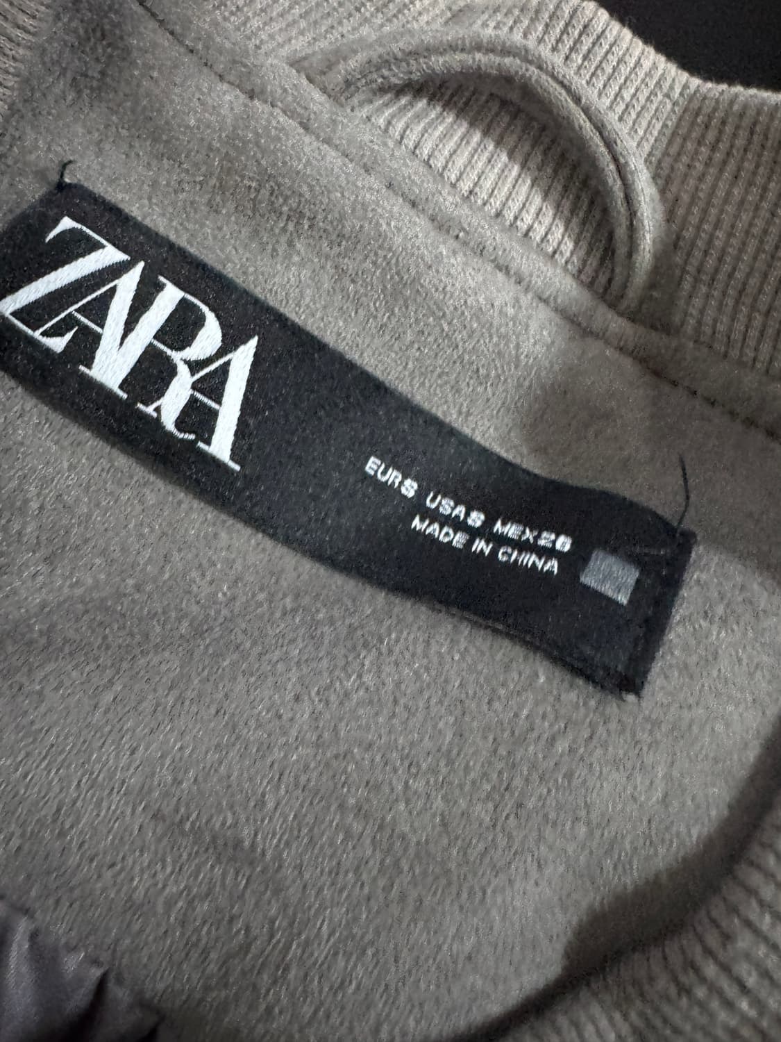 여성 자라 ZARA 오버핏 스웨이드 크롭 봄버 자켓 상품이미지3