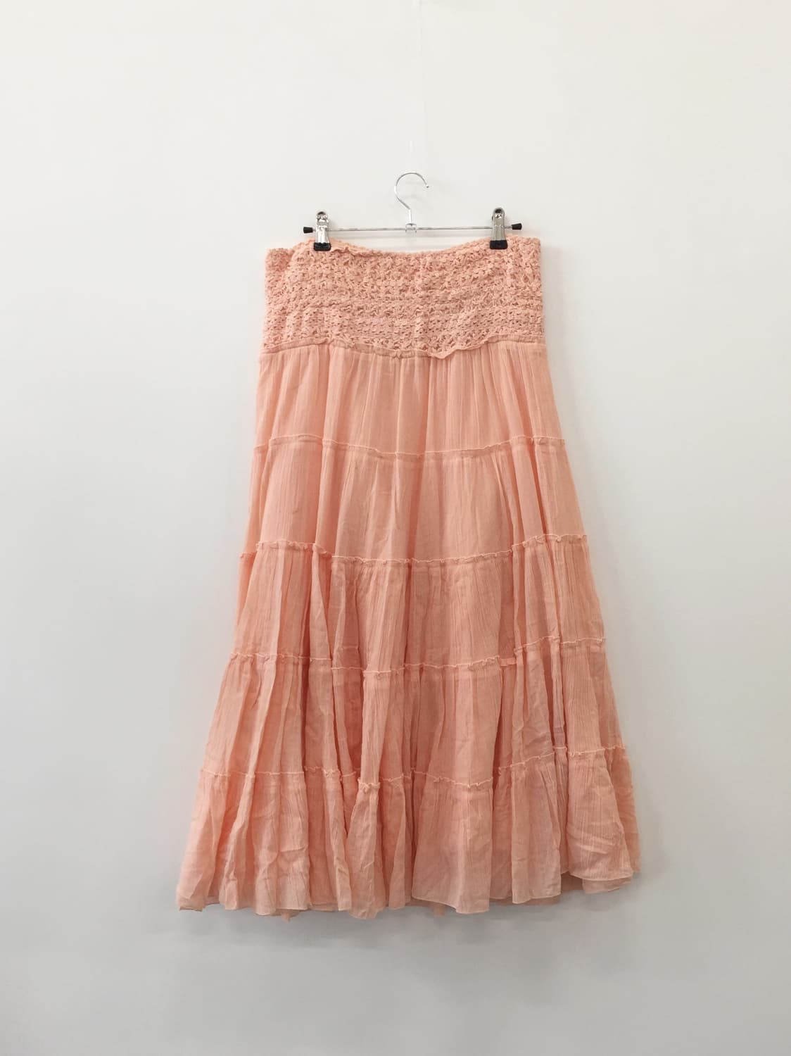 Jpn Peach Tiered Cotton Skirt 상품이미지5