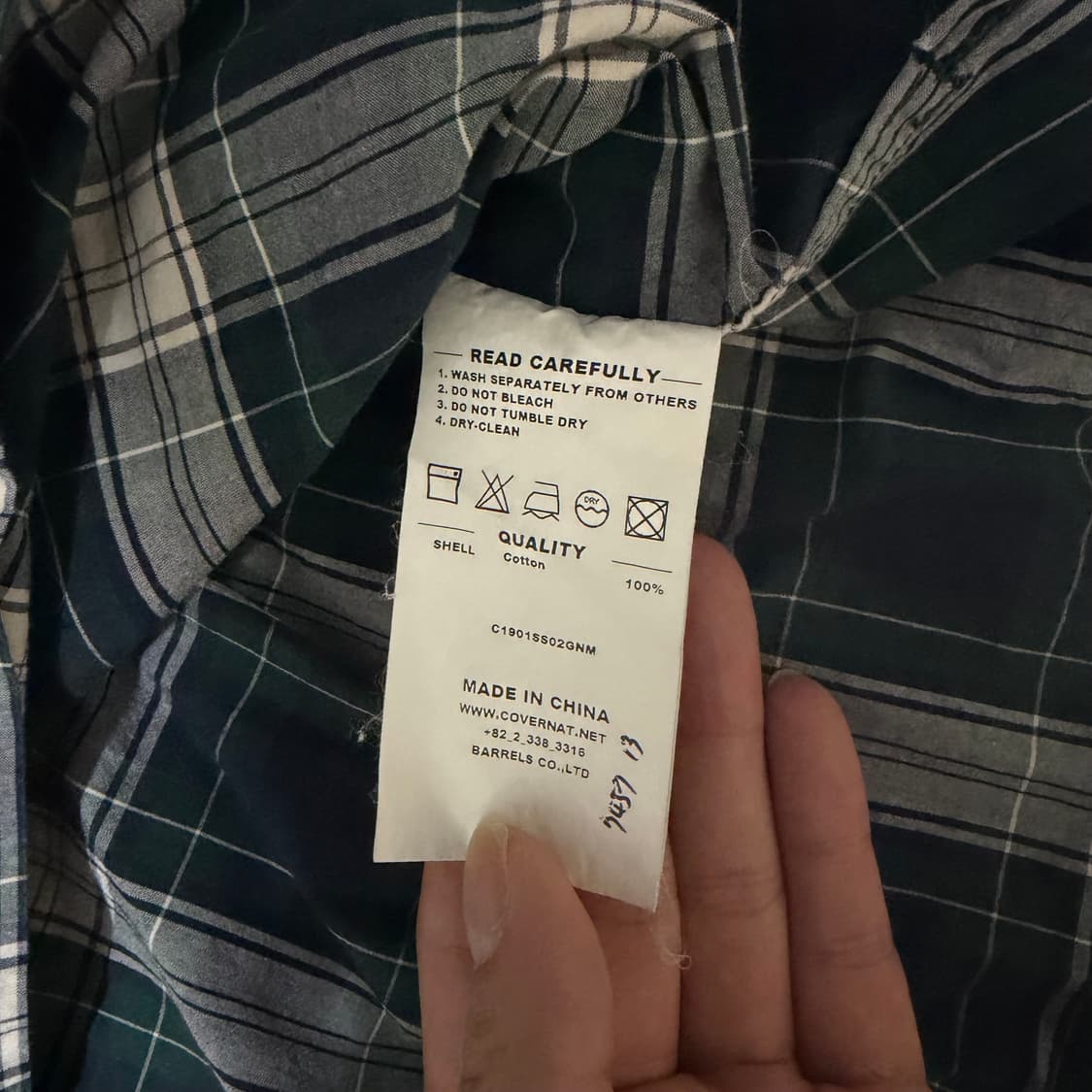 커버낫 체크헨리넥 반팔셔츠 상품이미지3
