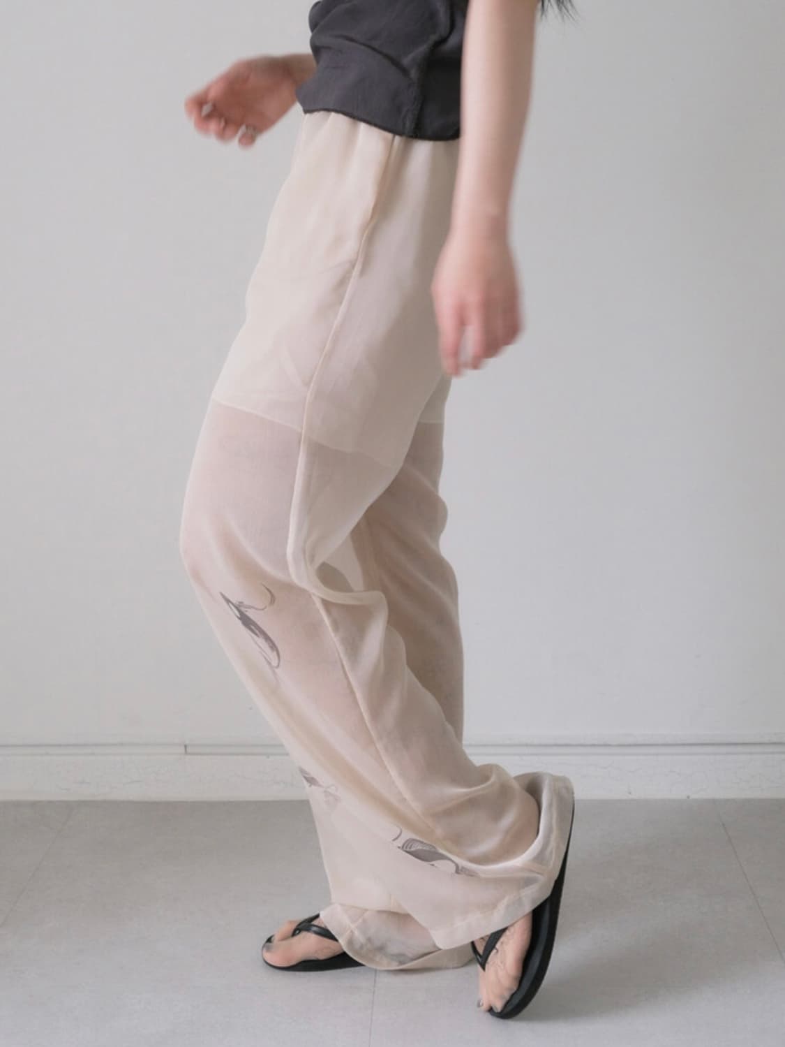 디파블로 베이지 시스루 팬츠 Beige see through pants 상품이미지5