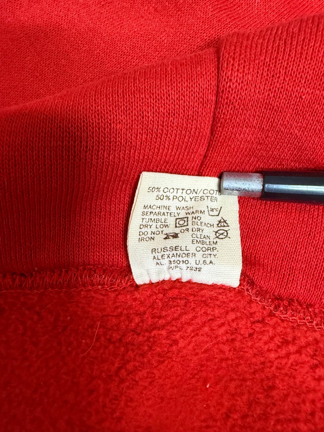 70s Russell Athletic zip up 후드 레드 M 상품이미지5