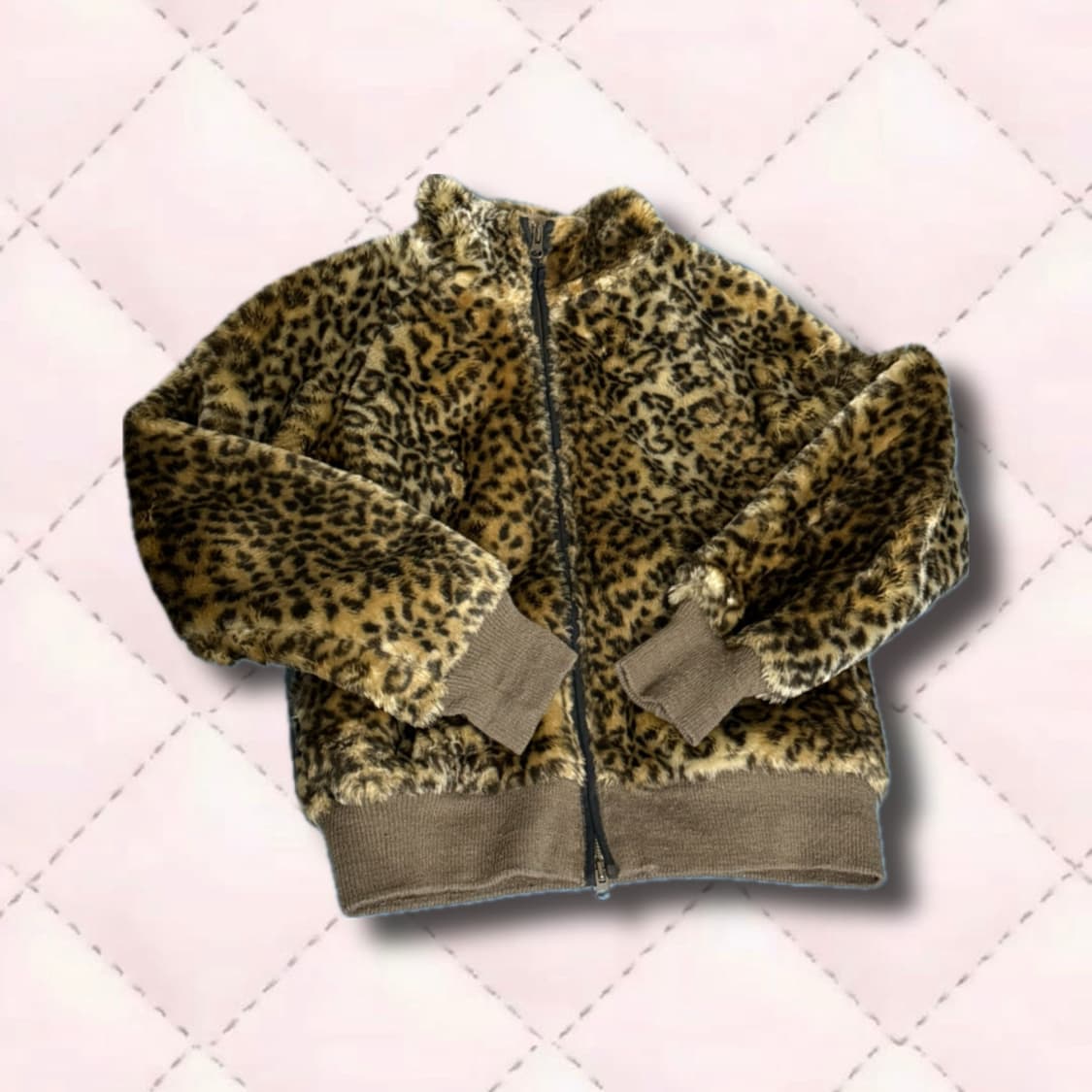 일본 갸루 호피 퍼 자켓 상품이미지1