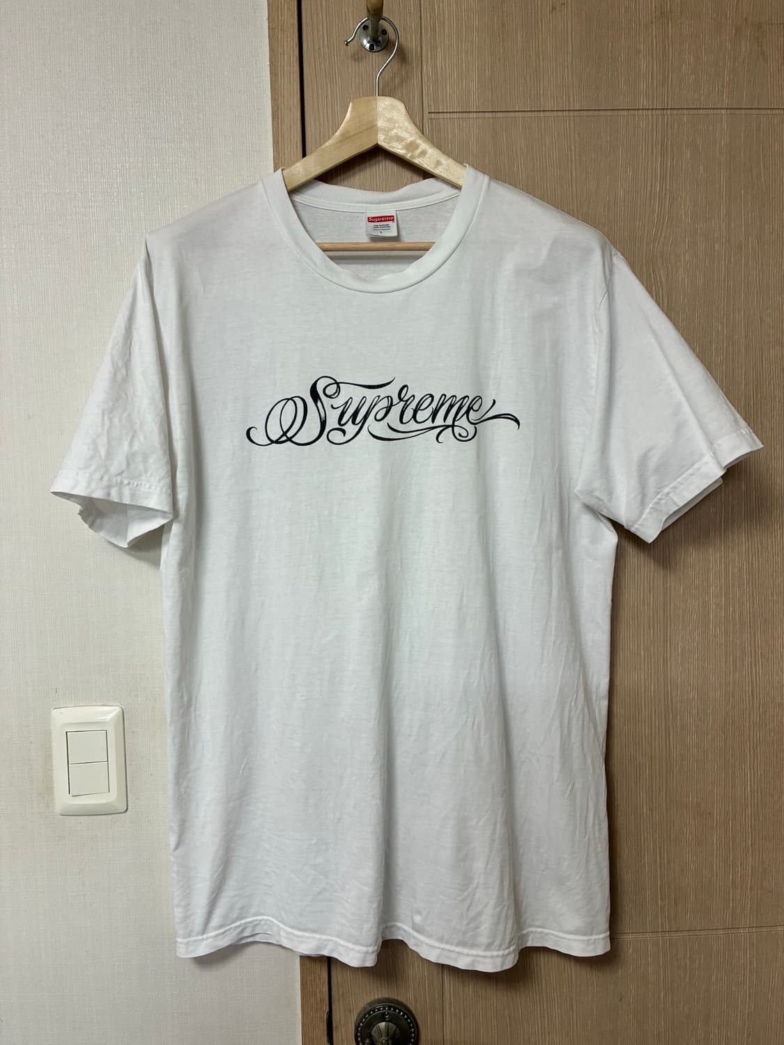[L]슈프림x미스터카툰 티셔츠 화이트 상품이미지2